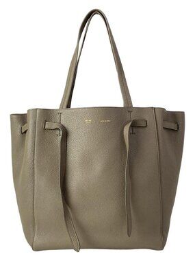 CELINE Cabas Phantom Small With Belt Gray Beige Leather Tote Bag